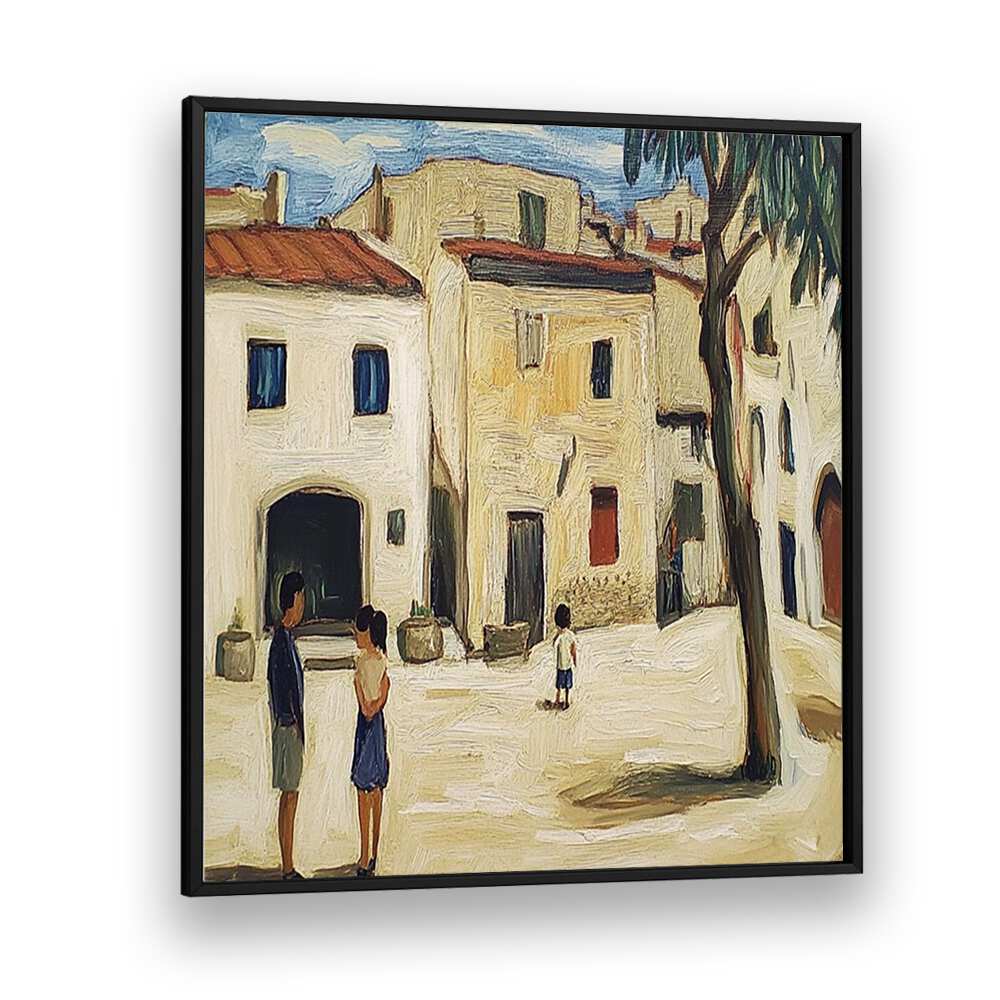 Charming scene of the VILLAGE IN MALLORCA, capturing Mediterranean vibes and timeless village life. Perfect decor piece!