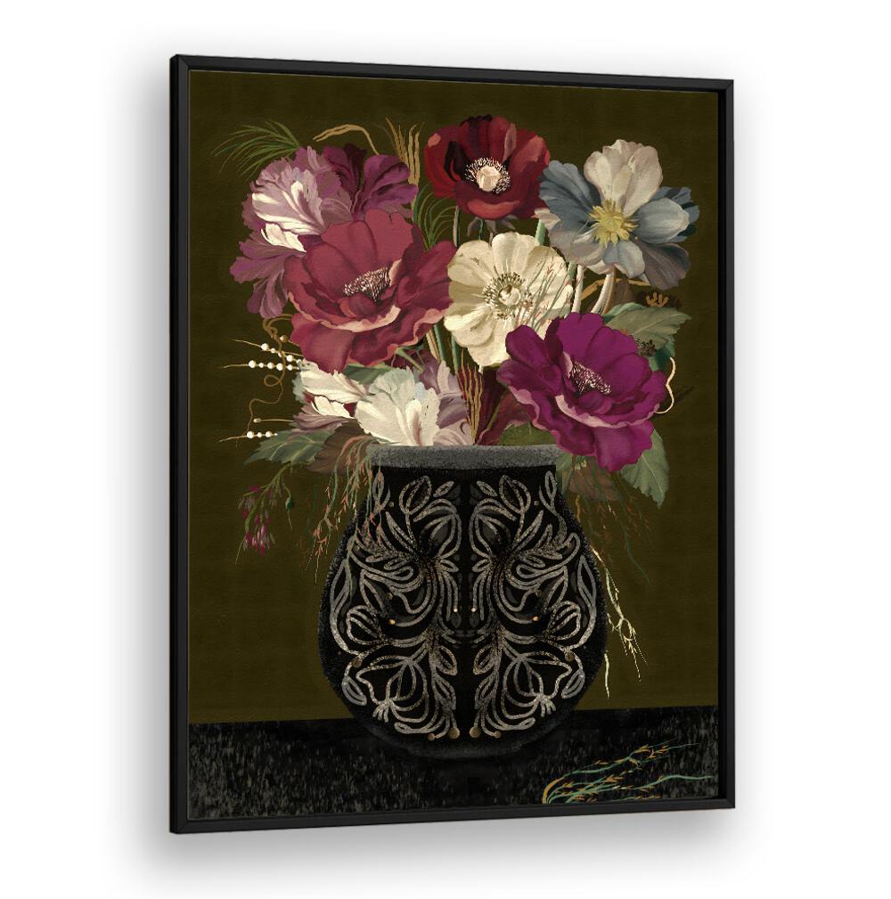 Stunning VINTAGE BOUQUET, FLORAL FLOWER PAINTINGS showcasing elegant blooms in a decorative vase for timeless decor.