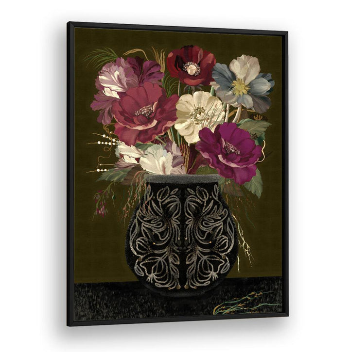 Stunning VINTAGE BOUQUET, FLORAL FLOWER PAINTINGS showcasing elegant blooms in a decorative vase for timeless decor.
