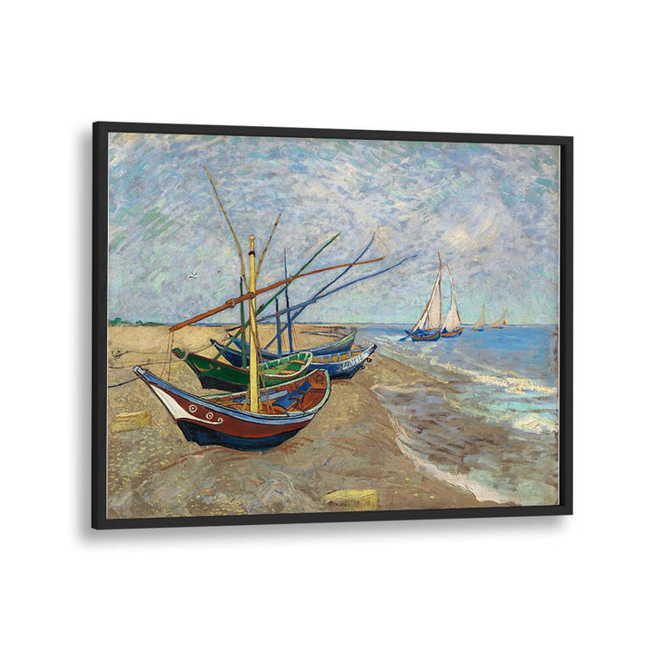 VAN GOGH'S FISHING BOATS ON THE BEACH AT SAINTES-MARIES (1888) , VINTAGE PAINTINGS