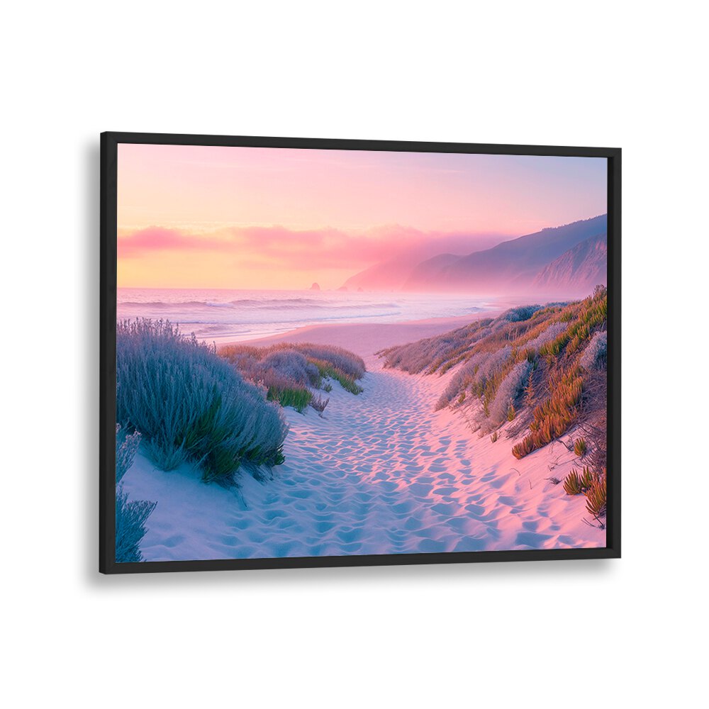 Experience tranquility with the SUNSET SAND PATH, BEACH PAINTINGS by Philippe Hugonnard, capturing serene coastal beauty.