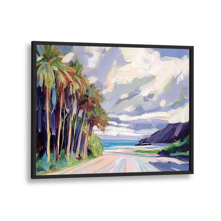 Vibrant scene depicting the ROAD TO THE BEACH, perfect for sun-soaked adventures and seaside relaxation.