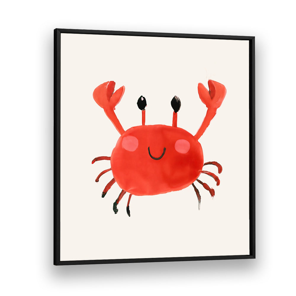 CRABS UP , KIDS ROOM PAINTINGS featuring a cheerful red crab with raised claws, perfect for vibrant children's decor.