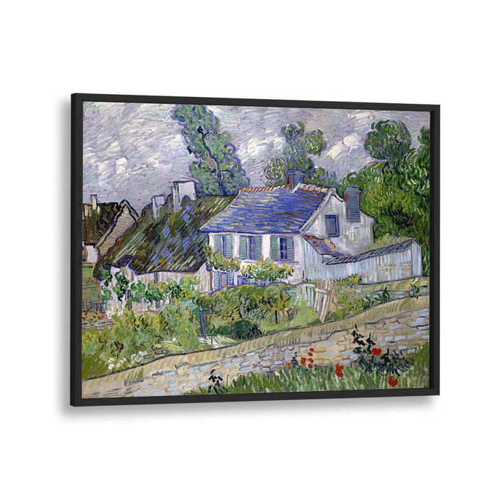 VAN GOGH'S HOUSES AT AUVERS (1890) LANDSCAPE PAINTING , VINTAGE PAINTINGS