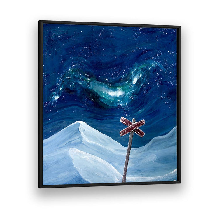 Stunning HOAR FROST, KIDS ROOM PAINTINGS featuring a snowy landscape and starry sky, perfect for children's decor.