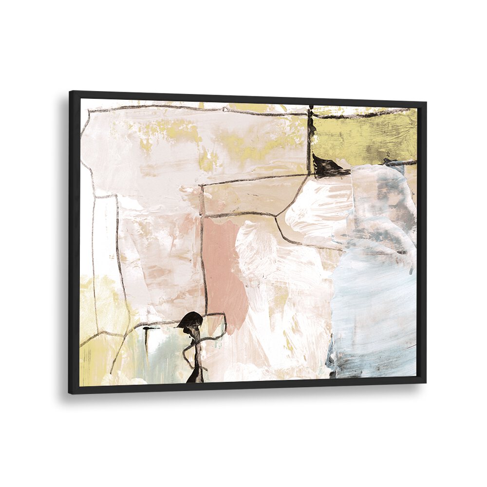 Colorful PATCHES in this stunning ABSTRACT PAINTING elevate your space with modern artistry and vibrant expression.