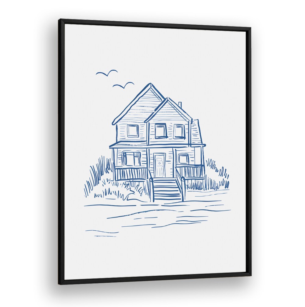 NANTUCKET BEACHHOUSE, BEACH PAINTINGS capture serene coastal charm, perfect for elevating your home decor.