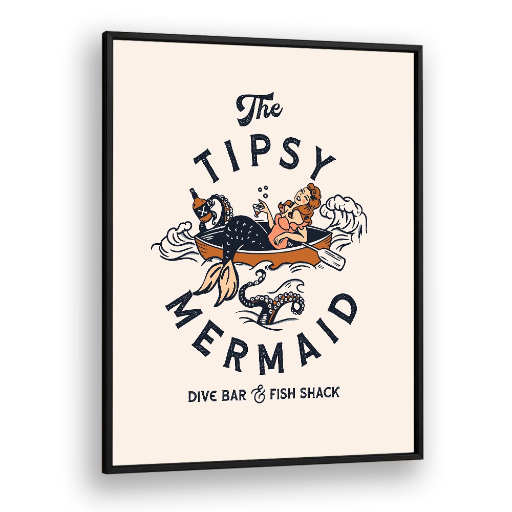 TIPSY MERMAID BY THE WHISKEY GINGER ,BAR POSTERS , BAR ART PRINTS