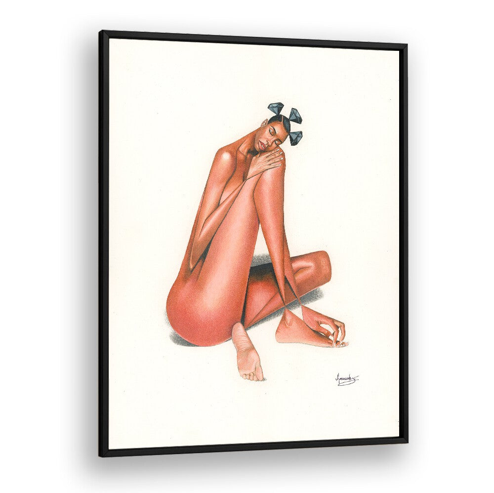 Elegant BLACKDIAMOND(PEACE), AFRICAN ART PAINTINGS showcase tranquility with a stunning figure in warm tones.