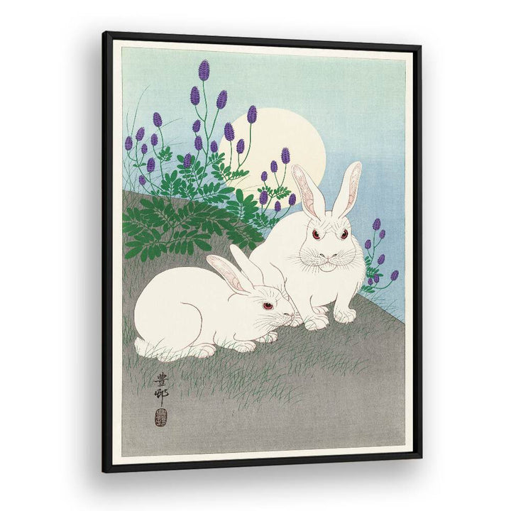 RABBITS AT FULL MOON (1920 - 1930) , JAPANESE PAINTINGS , JAPANESE ART PRINTS