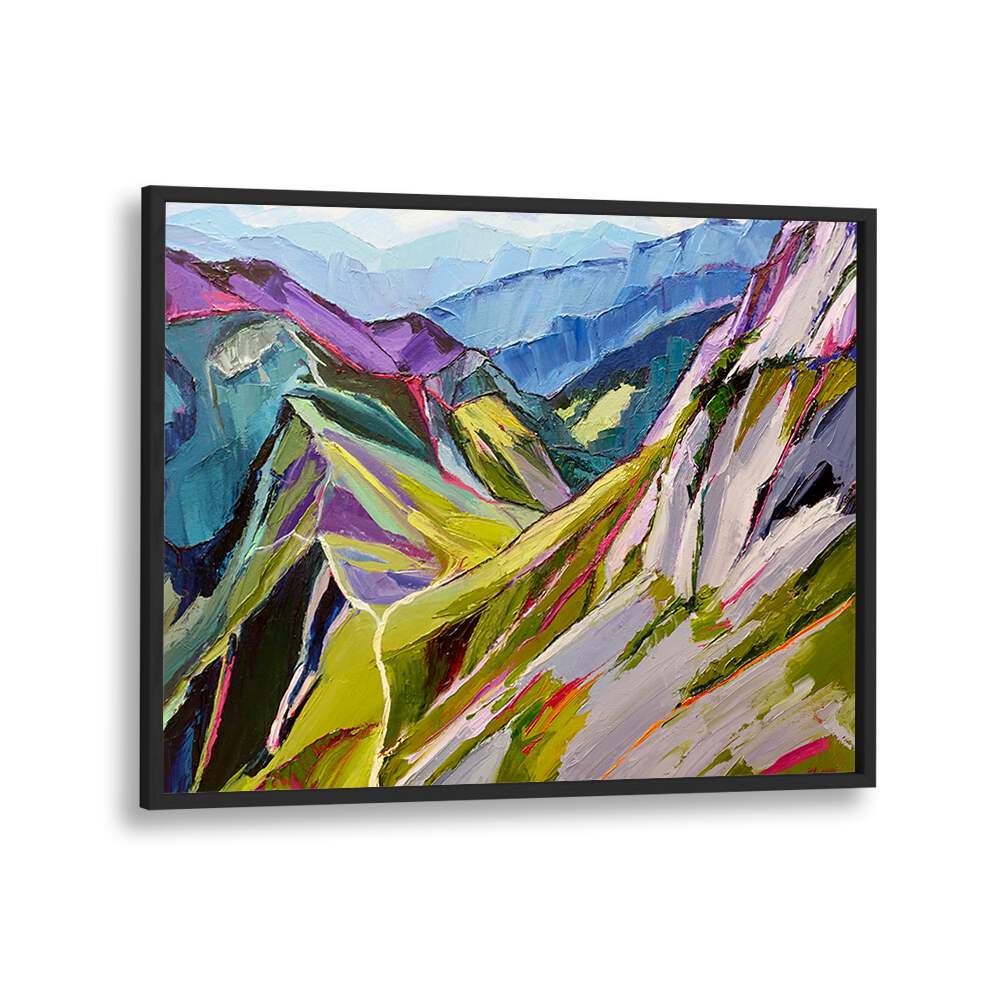 HIKING IN THE SWISS ALPS I , LANDSCAPE PAINTINGS