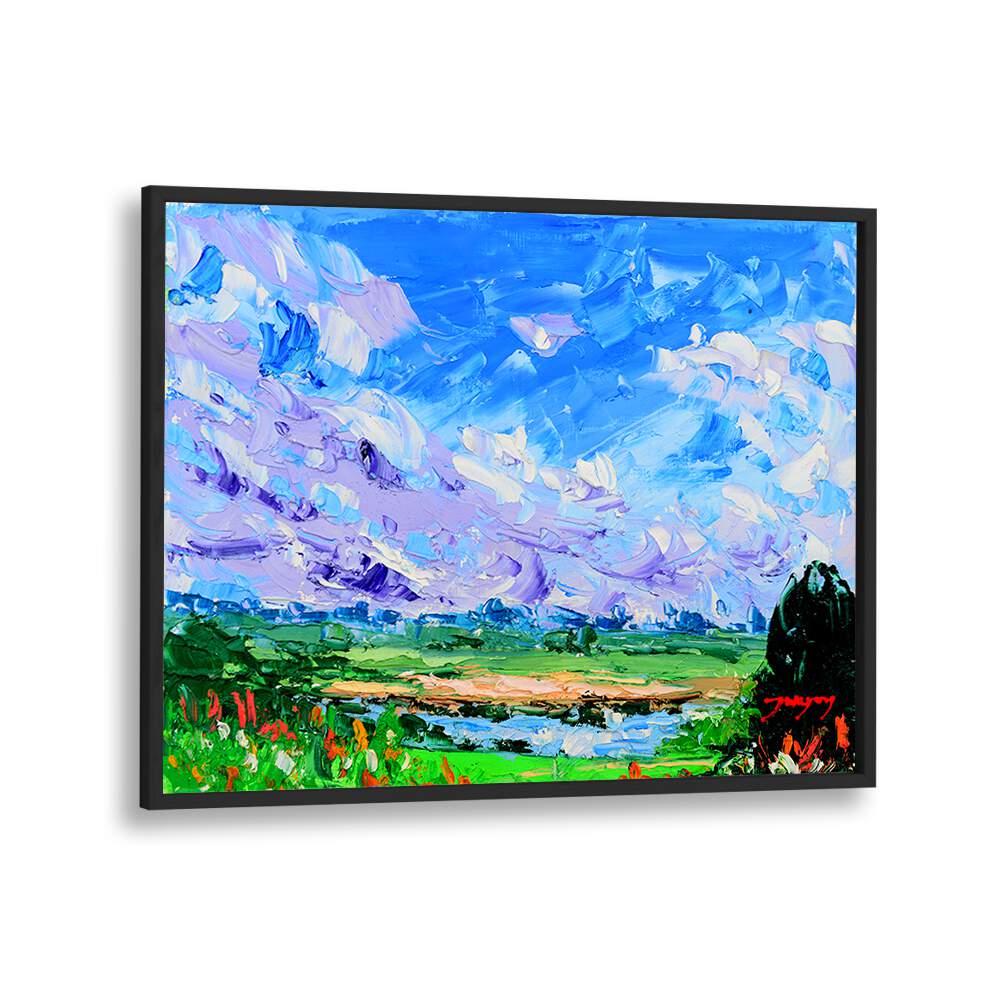 Vibrant WILDFLOWERS AND SKY, LANDSCAPE PAINTINGS capture nature's beauty with rich colors and dynamic skies.