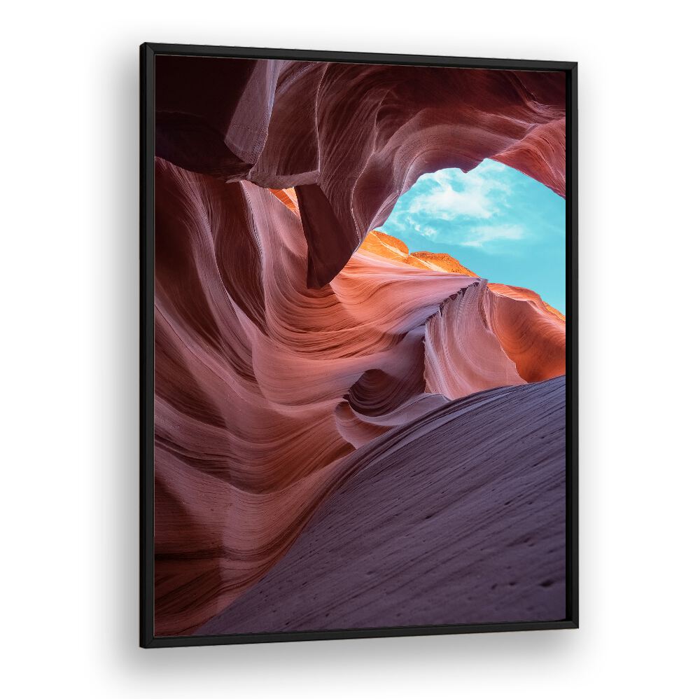 Stunning ANTELOPE CANYON, LANDSCAPE PAINTINGS highlighting vibrant red rock formations and winding passageways.