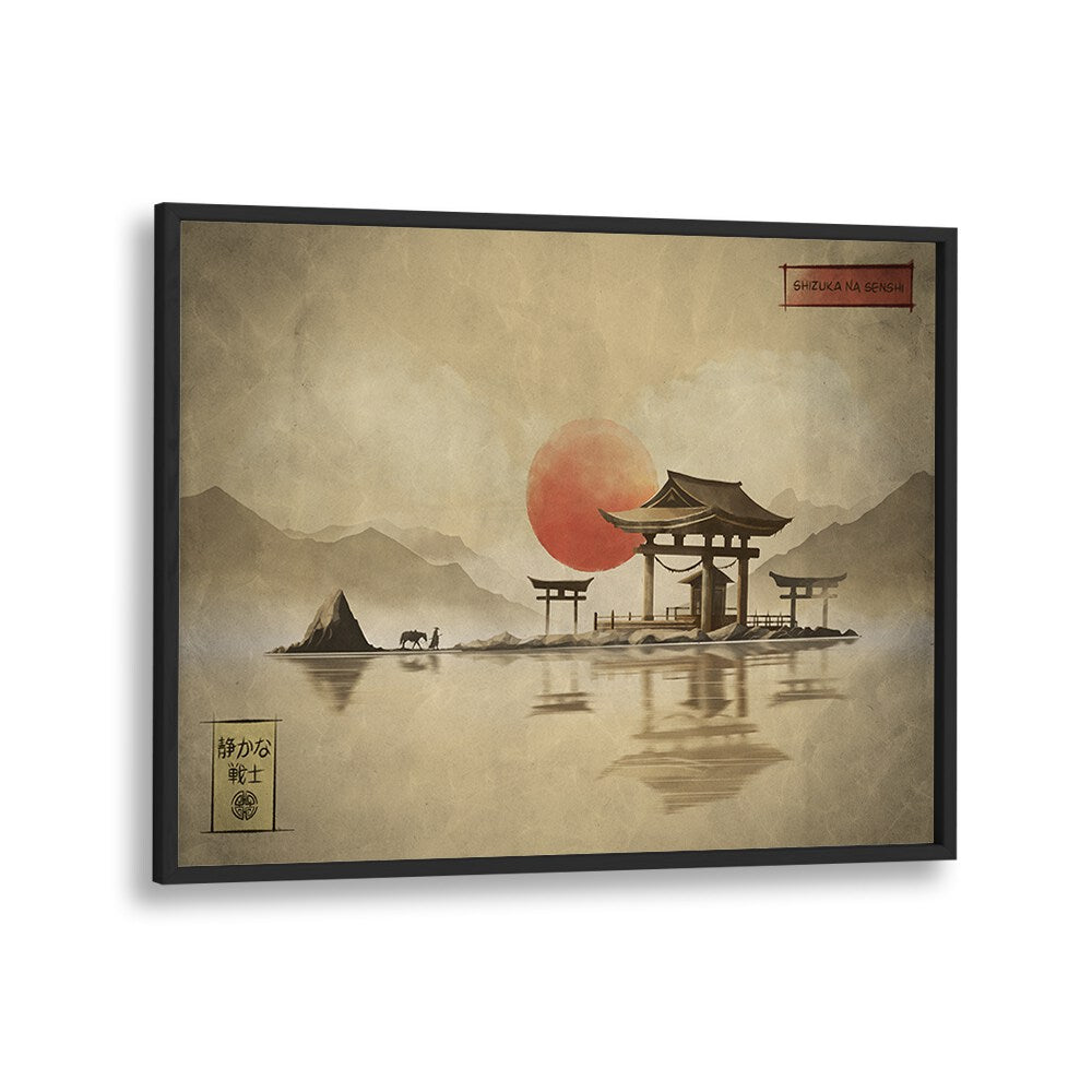 Tranquil scene of SHIZUKA NA SENSH, JAPANESE PAINTINGS, showcasing serene landscapes and traditional architecture.
