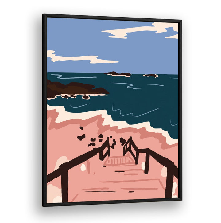 Serene OCEAN BLUES, LANDSCAPE PAINTINGS capturing tranquil beach scenes for elegant home decor. Perfect for any room.