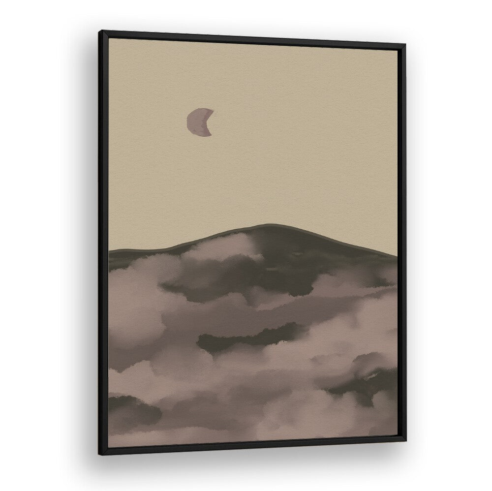 Elegant NIGHT, LANDSCAPE PAINTINGS featuring serene hills and a soft moonlight, perfect for tranquil evenings.