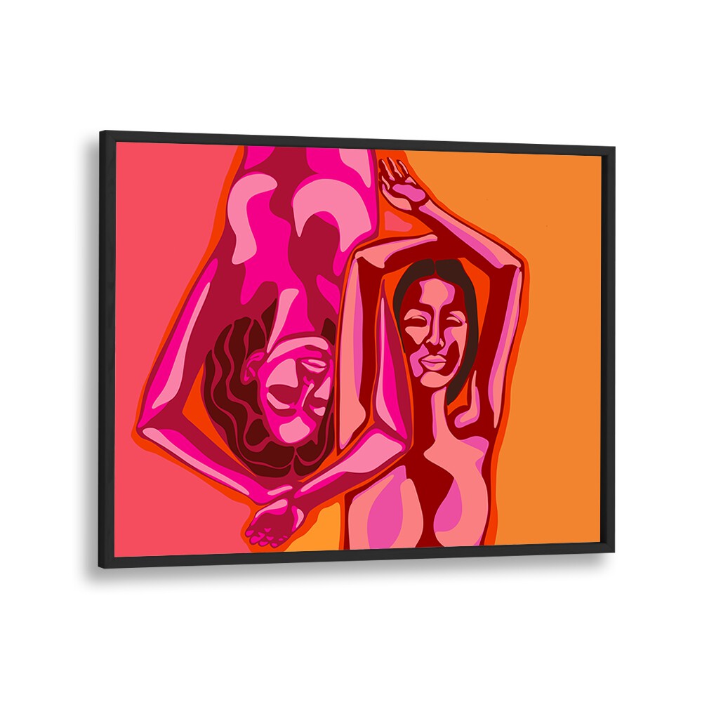 Vibrant MARIA A KARLA, PORTRAITS showcase two figures in bold colors, capturing emotional artistry and elegance.