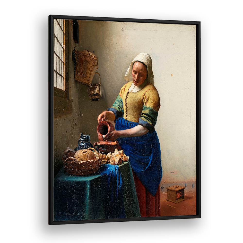 THE MILKMAID (CA. 1660)  BY JOHANNES VERMEER, VINTAGE PAINTINGS