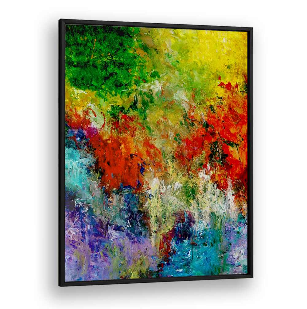 Vibrant ABSTRACTION DESIGN XII, ABSTRACT PAINTINGS, adds a modern touch to any room with its expressive colors.