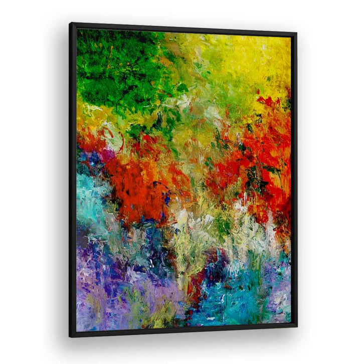 Vibrant ABSTRACTION DESIGN XII, ABSTRACT PAINTINGS, adds a modern touch to any room with its expressive colors.