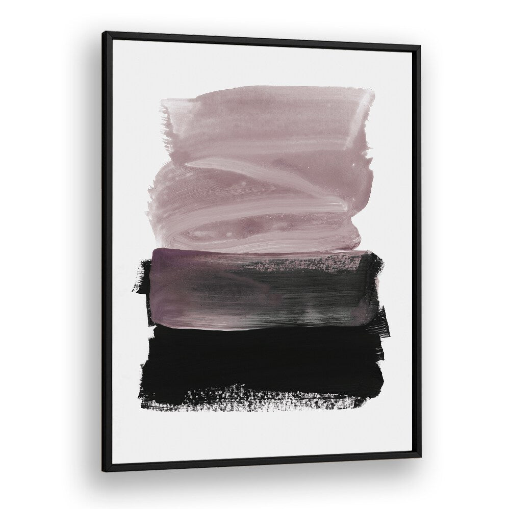 Stunning MAUVE A BLACK, ABSTRACT PAINTINGS featuring elegant brush strokes, perfect for elevating home decor.