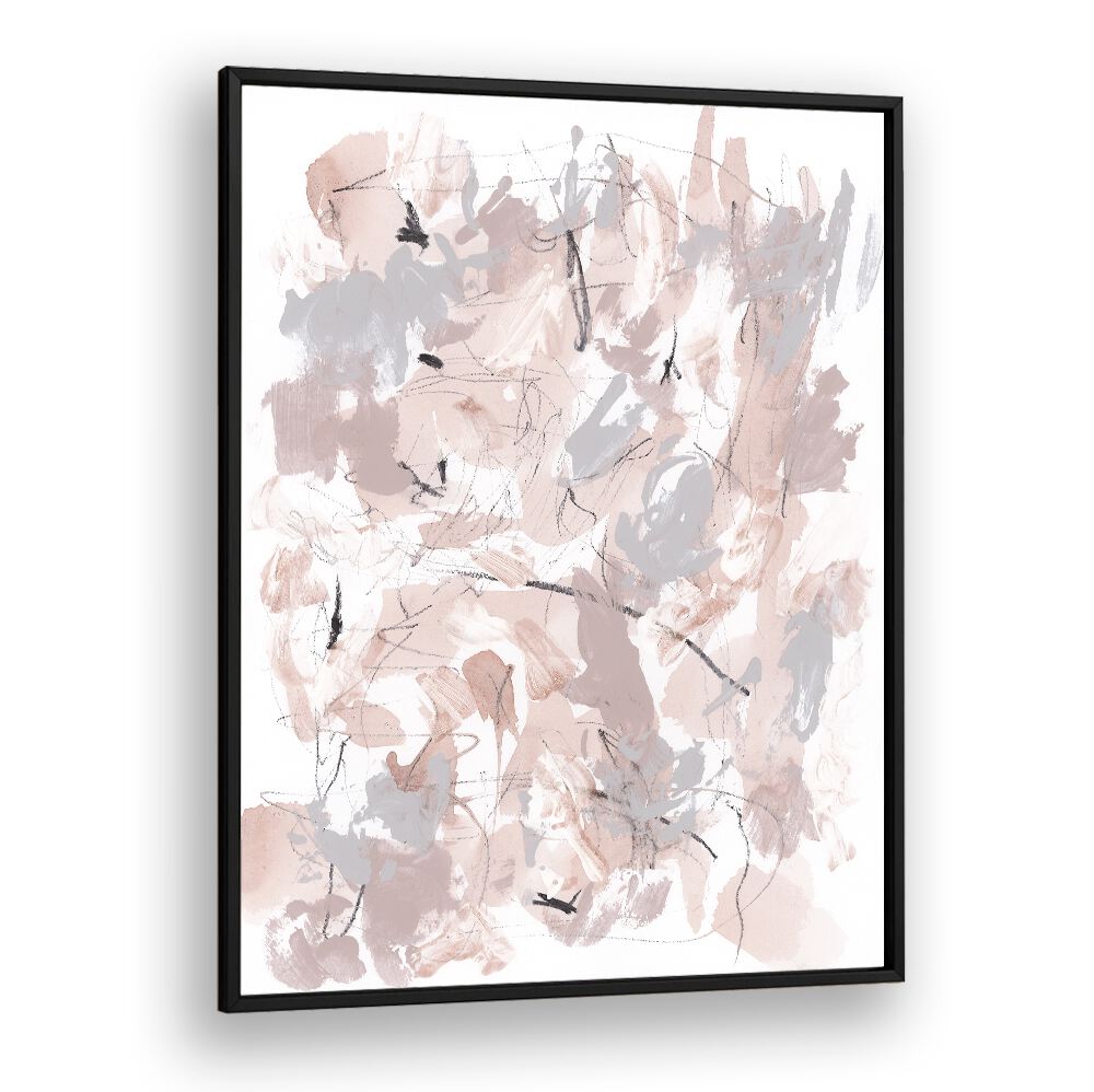 FLORAL ABSTRACT I, ABSTRACT PAINTINGS features vibrant floral motifs and dynamic shapes, perfect for modern decor.