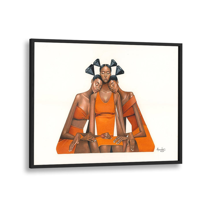 Empower your space with BLACKDIAMOND(SISTERHOOD), AFRICAN ART PAINTINGS, celebrating unity and strength in art.