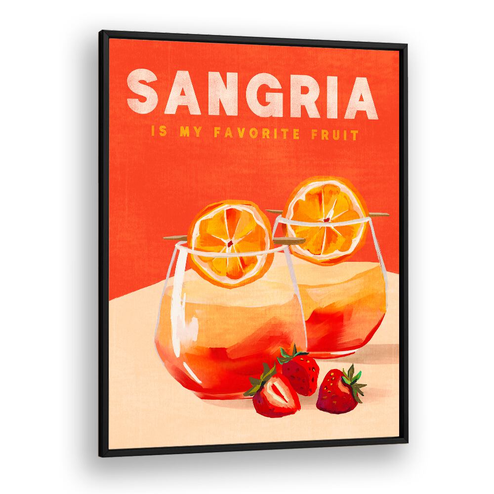 Bright SANGRIA, BAR art features two glasses of sangria, perfect for enhancing your bar or cafe decor.