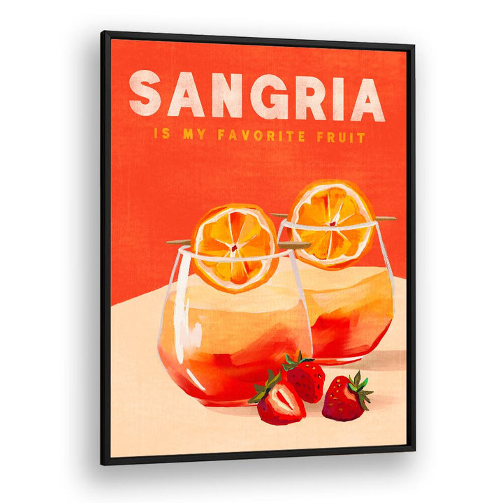 Bright SANGRIA, BAR art features two glasses of sangria, perfect for enhancing your bar or cafe decor.