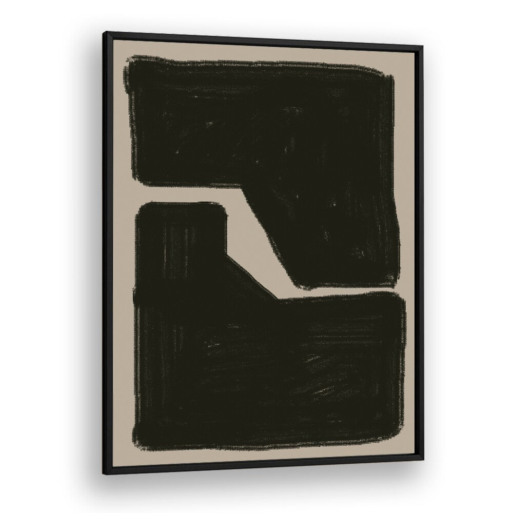 BLACK AND BEIGE COMPOSITION GEOMETRIC BY THE MIUUS STUDIO , ABSTRACT PAINTINGS, ABSTRACT ART PRINTS