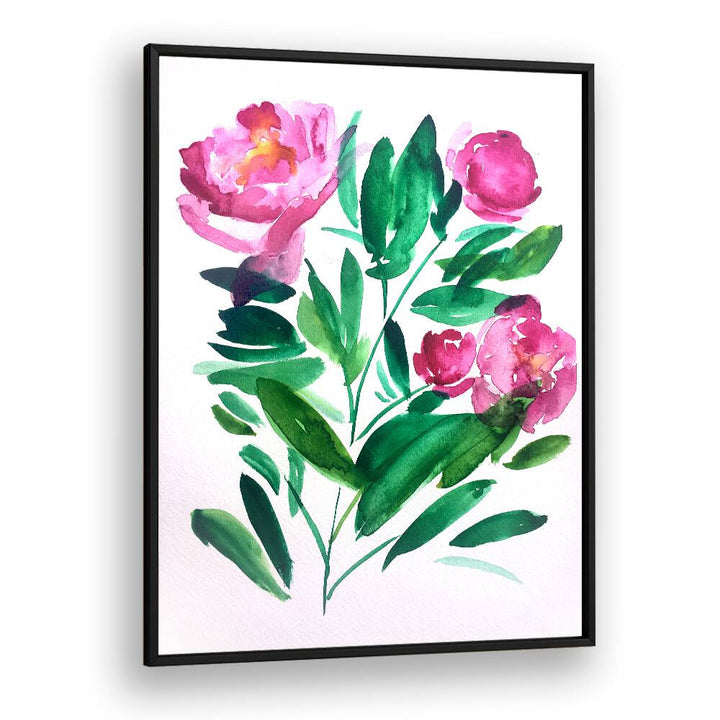 PEONIES III , FLORAL FLOWER PAINTINGS