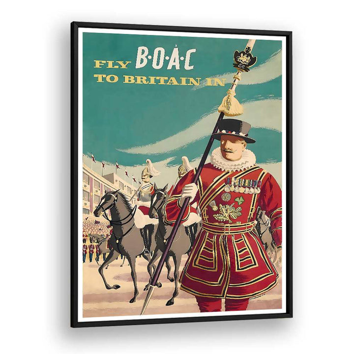 Explore iconic scenes with BRITAIN, VINTAGE TRAVEL POSTERS, featuring a regal figure and historic charm.