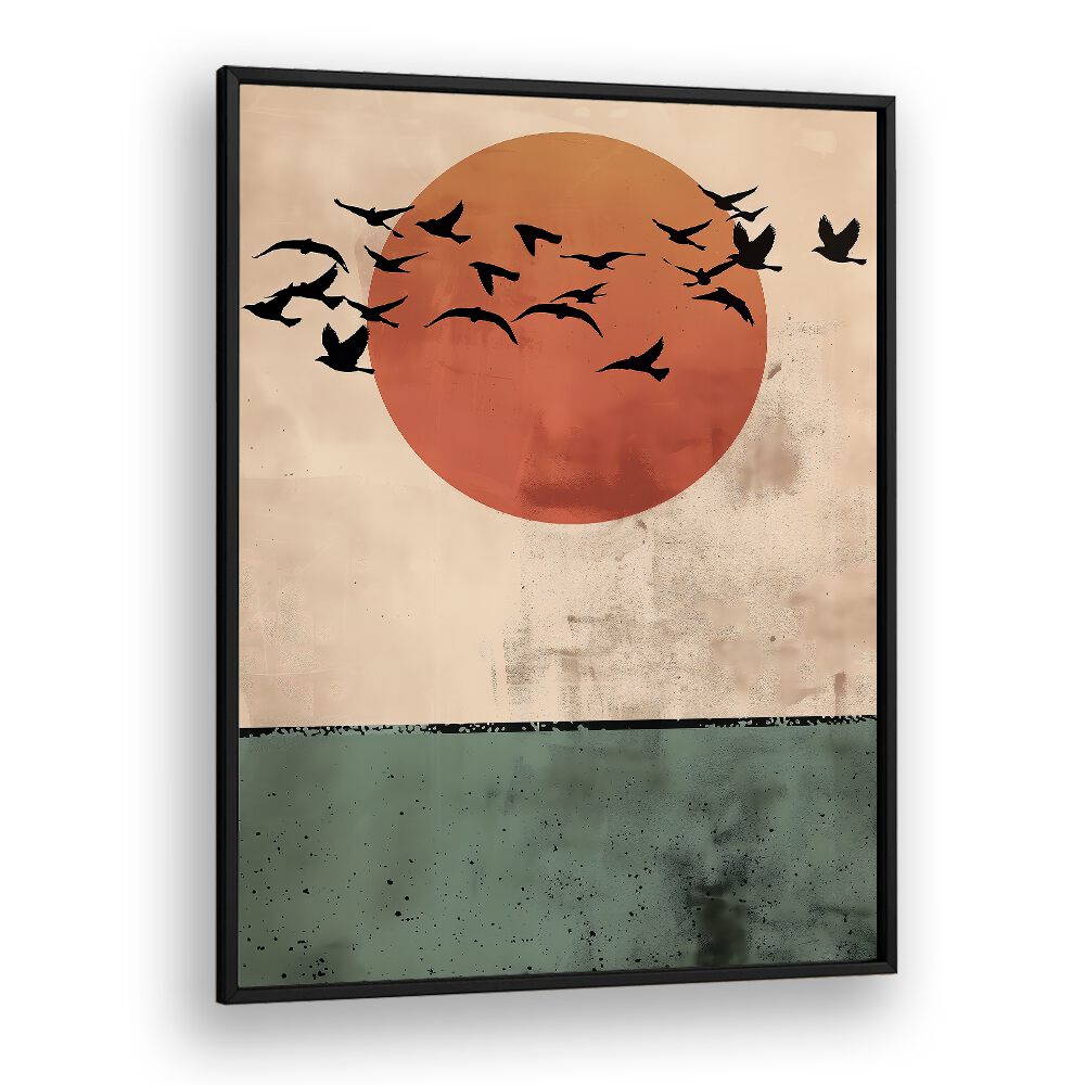 BIRDS FLYING IN THE SUNSET BY ANDREAS MAGNUSSON, LANDSCAPE ART PRINTS , LANDSCAPE PAINTINGS