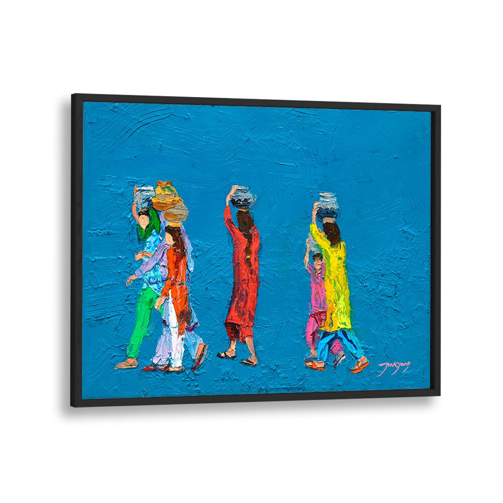 Colorful WOMEN WITH BASKETS, INDIAN ART PAINTINGS showcasing traditional artistry and cultural elegance.