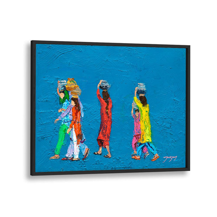 Colorful WOMEN WITH BASKETS, INDIAN ART PAINTINGS showcasing traditional artistry and cultural elegance.