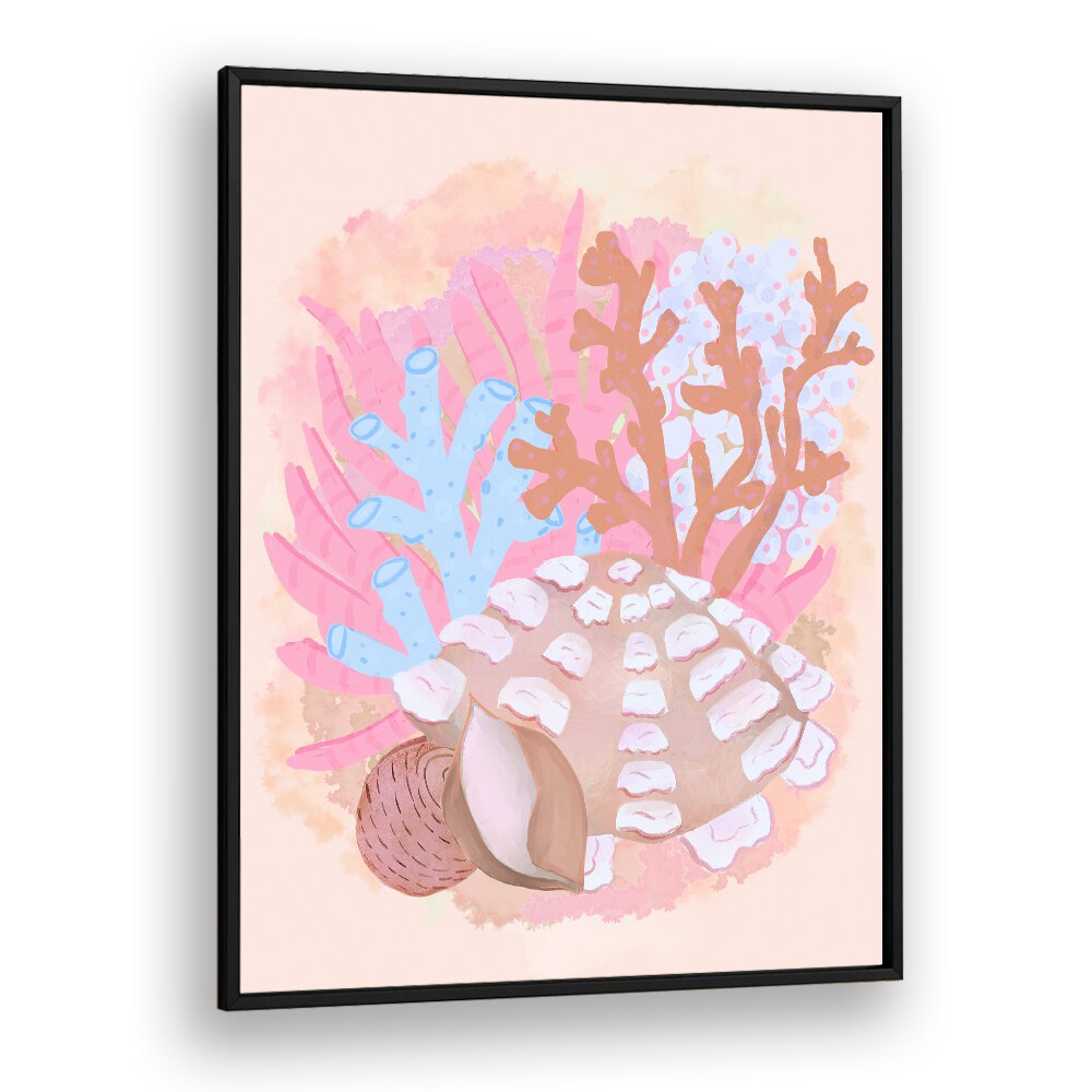 PINK SEASHELLS , BEACH PRINTS , COASTAL WALL ART PRINTS