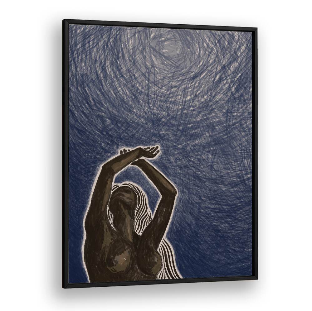 Elegant figure reaching for the sky in the WITH ABONDON, PORTRAITS collection, showcasing profound artistic emotion.