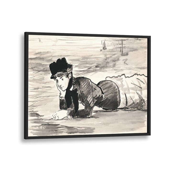 WOMAN LYING ON THE BEACH. ANNABEL LEE (1879–1882) BY EDOUARD MANET , VINTAGE PAINTINGS