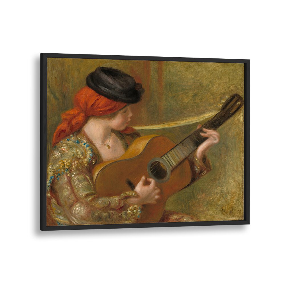 YOUNG SPANISH WOMAN WITH A GUITAR (1898) , VINTAGE PAINTINGS