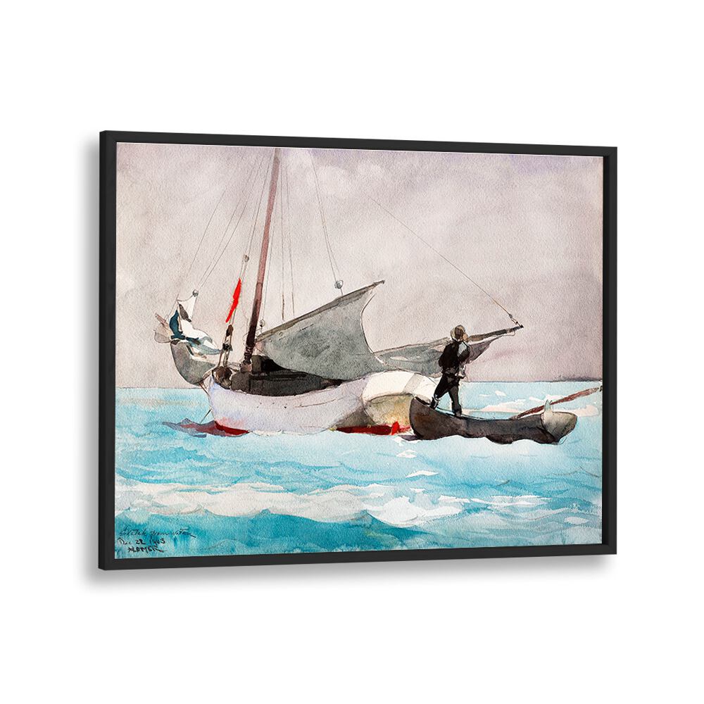 STOWING SAIL (1903) ,  VINTAGE PAINTINGS