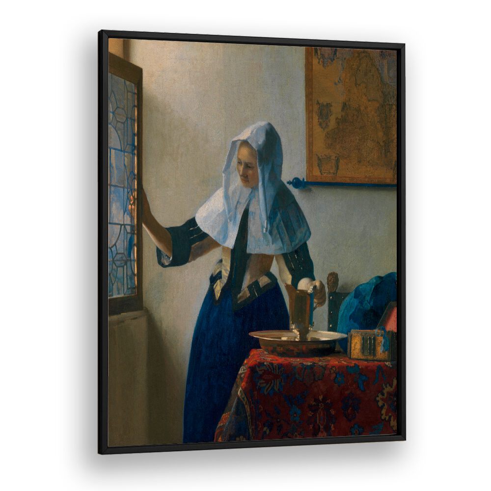 YOUNG WOMAN WITH A WATER PITCHER (CA.1662–1665) BY JOHANNES VERMEER, VINTAGE PAINTINGS