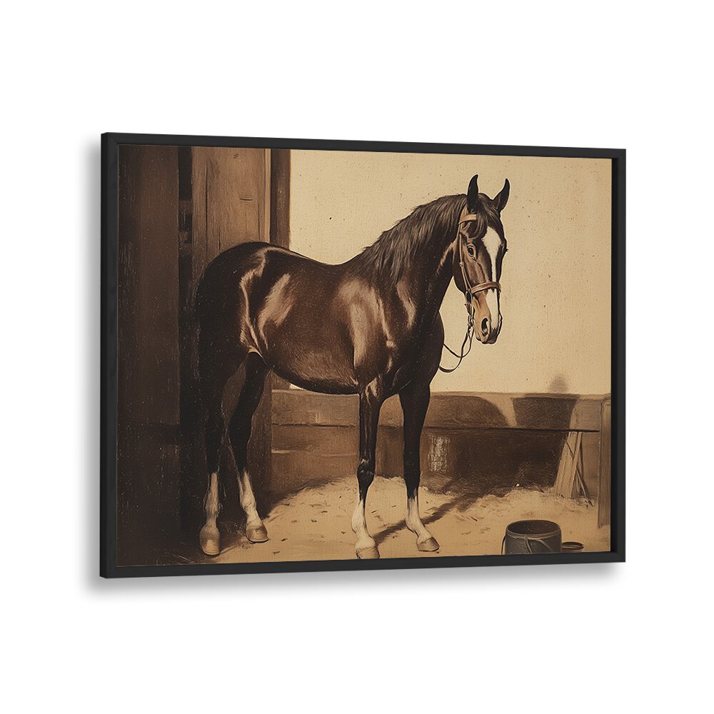 Elegant DARK BROWN HORSE, ANIMAL PAINTINGS showcasing strength and beauty, perfect for collectors and enthusiasts alike.