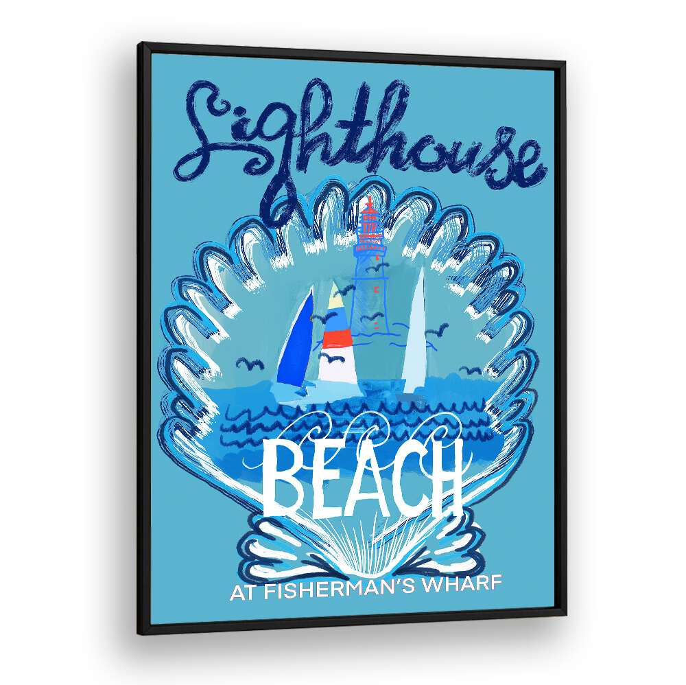 Bright and colorful LIGHTHOUSE II, BEACH PAINTINGS bring the serene essence of seaside life to your home decor.