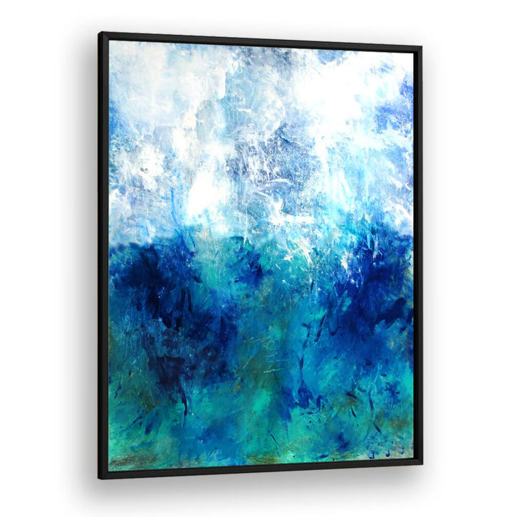 Enhance your decor with ABSTRACTION DESIGN V, ABSTRACT PAINTINGS featuring vibrant blues and captivating textures.
