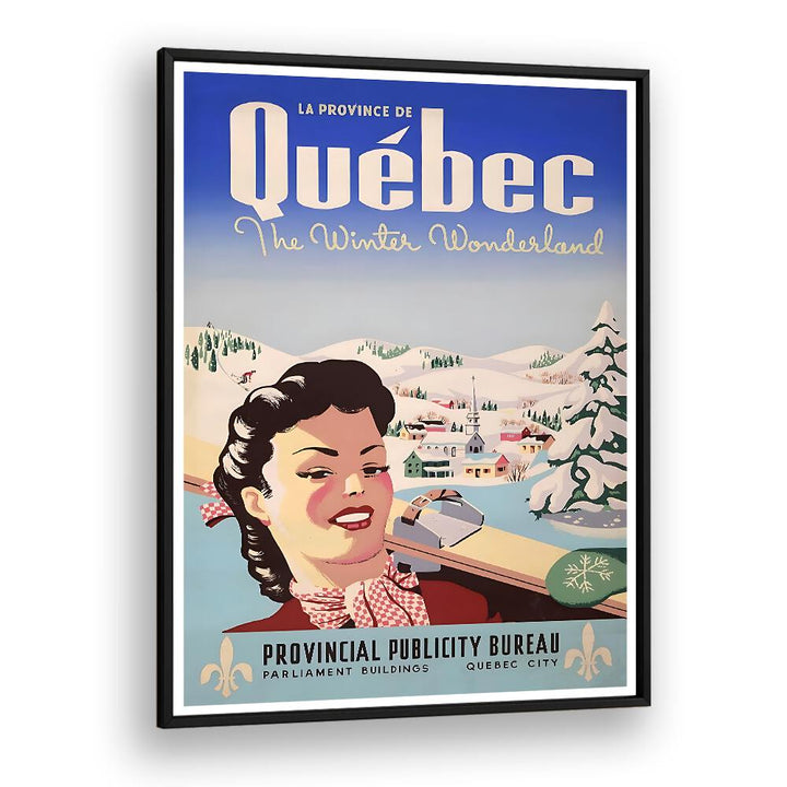 Discover the charm of QUEBEC I, VINTAGE TRAVEL POSTERS, showcasing Quebec's winter wonderland in stunning art.