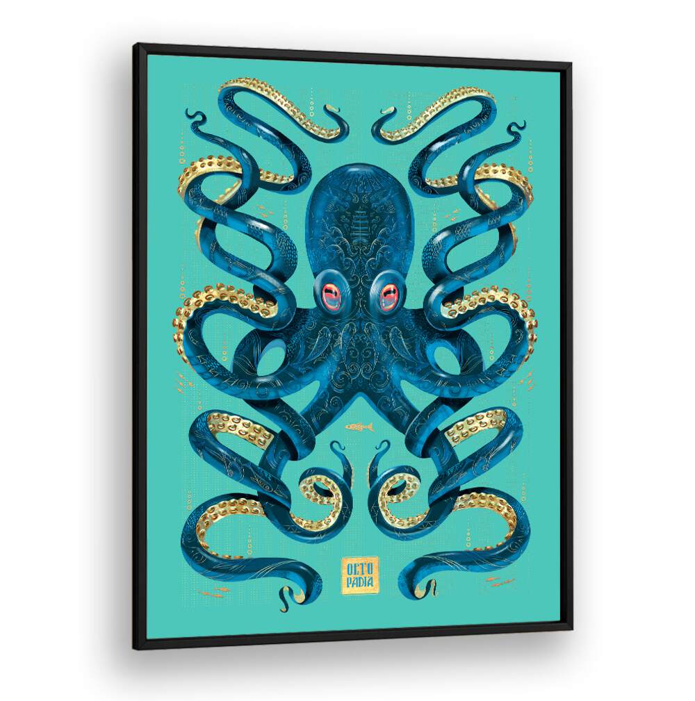 Stunning OCTOPUS BLUE GOLD, BEACH PAINTINGS piece, blending elegance and style for your home decor.
