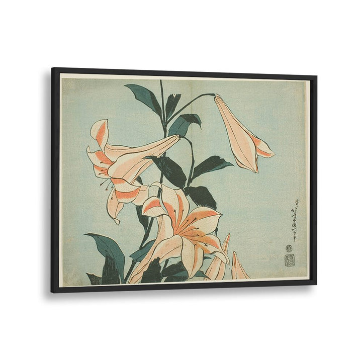 HOKUSAI'S LILIES , VINTAGE PAINTINGS