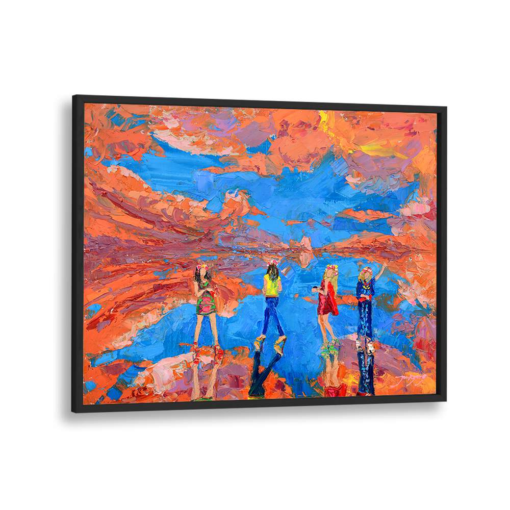 Vibrant SKY FASHION SHOW, PORTRAITS & FIGURATIVE ILLUSTRATIONS showcasing models against a colorful backdrop.
