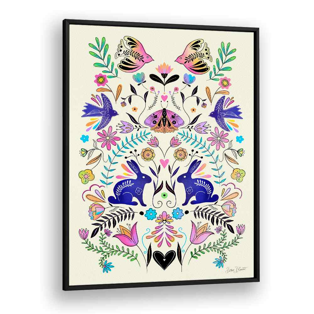 COLORFUL FOLK ART ILLUSTRATION BY BAROO BLOOM , WALL ART PRINTS