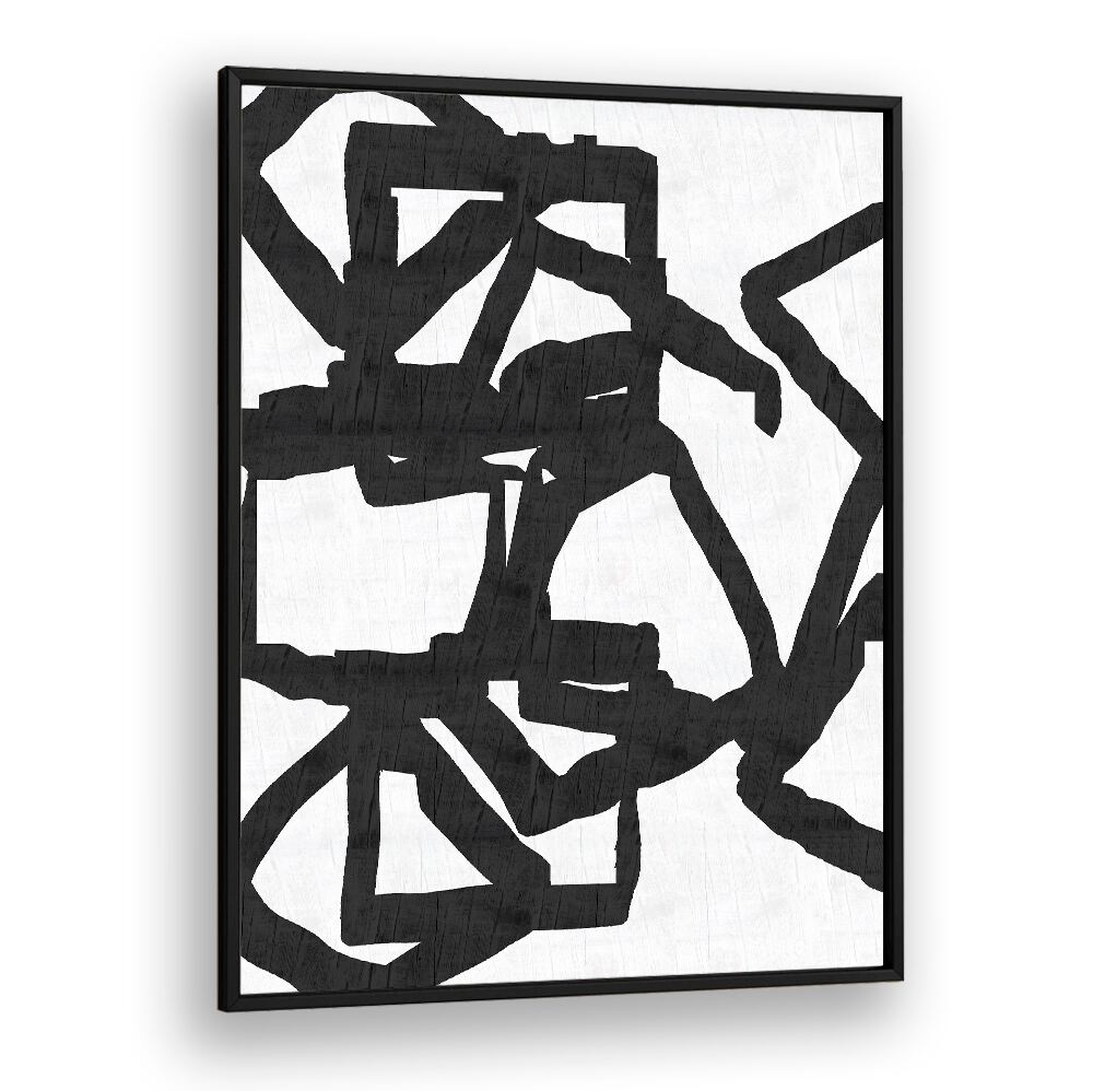 Abstract black and white design of NOIR AND INKY 1, PATTERN ART PRINTS, perfect for modern home decor.